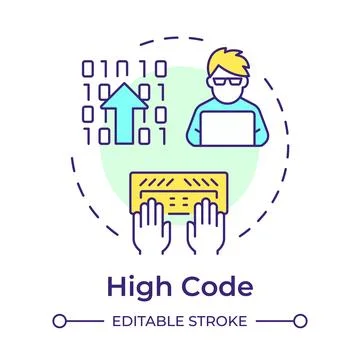 High code multi color concept icon Stock Illustration