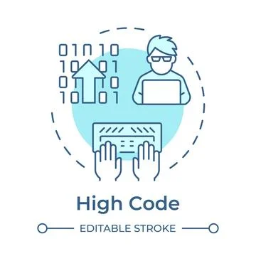 High code soft blue concept icon Stock Illustration