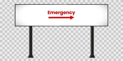 A high collumn LCD display mock up on transparency background, with emergen.. Stock Illustration