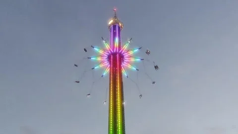 High colorful swing on chains Stock Footage 253076819