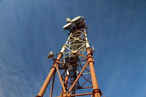 High communication tower Stock Photos