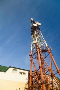 High communication tower Stock Photos
