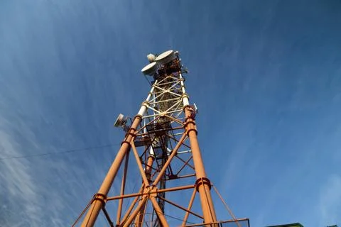High communication tower Stock Photos