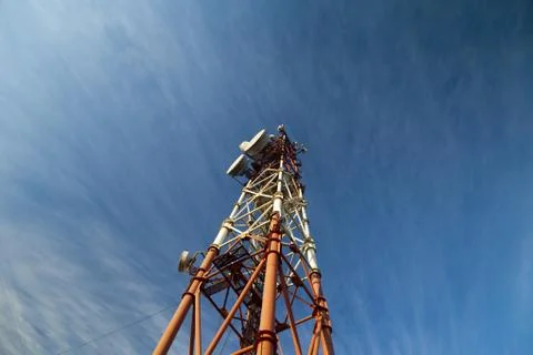 High communication tower Stock Photos