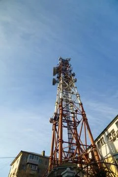 High communication tower Stock Photos