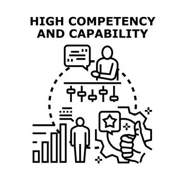 High competency capability skill set development Stock Illustration