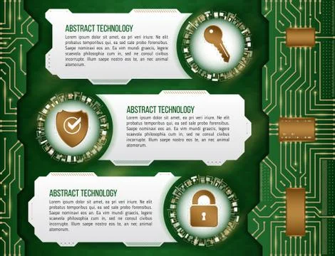 High computer technology concept with shield, eye and hacker bug. Internet se Illustrazione stock