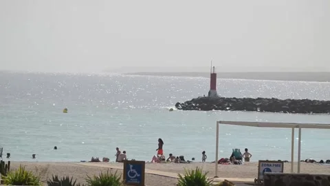 High concentrations of haze will affect the Canary Islands, Puerto del Rosario ( Stock Footage 321651259