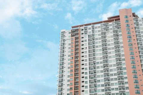 High Condominium with blue sky background Stock Photos