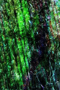 High-contrast abstract artwork featuring vibrant lime green strokes across Stock Photos