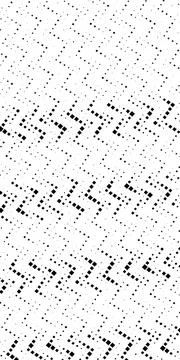 A high-contrast black pixel mosaic flows in diagonal bands across a white f.. Stock Illustration