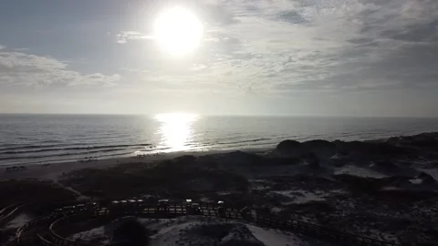 High Contrast Dramatic Ocean Sunset Stock Footage 158746532