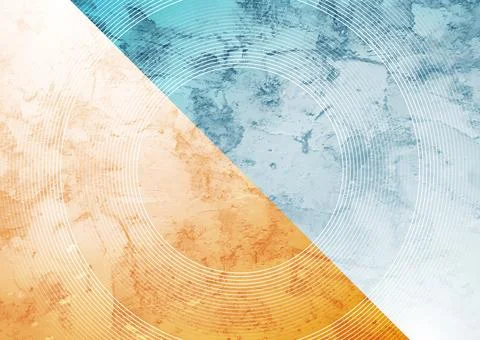 High contrast orange and blue abstract grunge background Stock Illustration