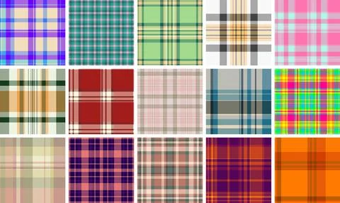 High contrast plaid pattern advertising visuals. Strong tartan geometry com.. Illustrazione stock