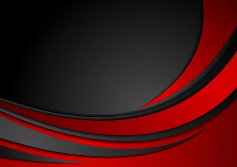 High contrast red black abstract tech corporate wavy background Stockillustratie