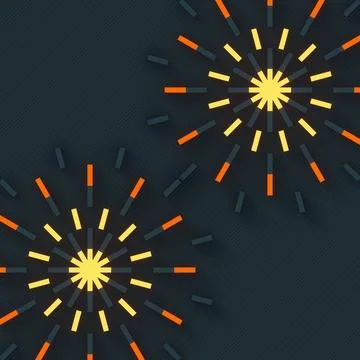 High Contrast Sun Discs on Dark Blue 3D Background Stock Illustration