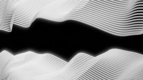 High-Contrast Tech Background with Horizontal Flowing White Energy Waves. Stock Footage 314474207