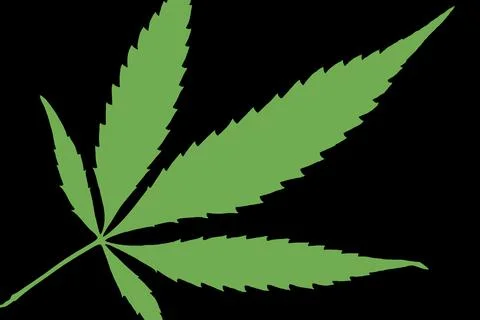 High Contrast Weed Leaf Stock Illustration