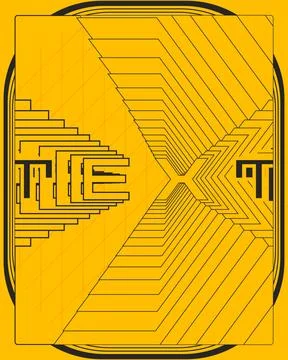 High Contrast Yellow Black Optical Illusion Text Typography Poster Art イラスト素材