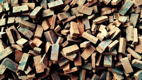 High contrastpile of bricks Stock Photos