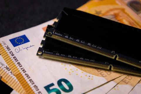 High cost of pc memory concept Stock Photos
