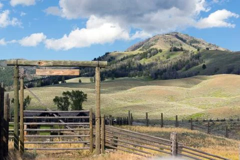High Country Ranch and Corrals Western Rocky Mountains Stock Photos