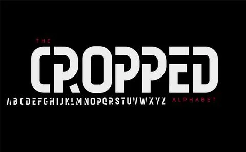 High cropped alphabet, geometric type. Modern tall letters. Readable bold narrow Stock Illustration