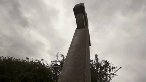 High cross structure in in Skellig island Stock Footage 108733584