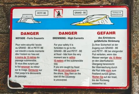High currents danger sign Stock Photos