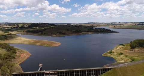 High dam on Fish river – Oberon lake in NSW, Australia – fast motion 4k. Stock Footage 145741284