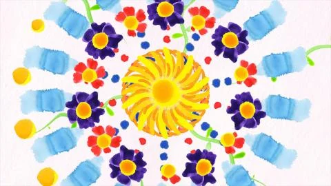 High Definition abstract CGI motion backgrounds. Flower formation spiraling Stock Illustration