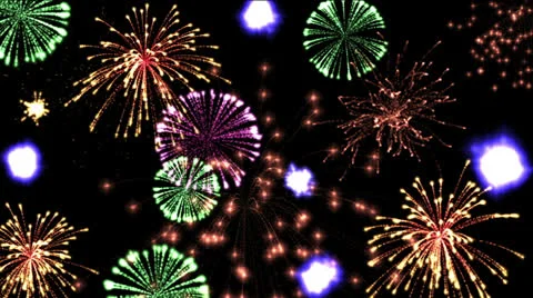 High-definition abstract fireworks Vidéo 25417684