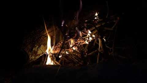 High definition bonfire close up crackle 4k Stock Footage 123217743