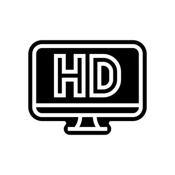High definition display glyph icon vector illustration Stock Illustration