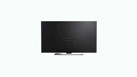 High definition flat screen television isolated on white background Stock Footage 304211684