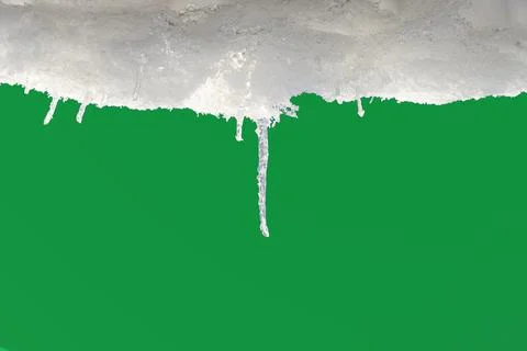 High definition, hd Chroma key, an icicle of ice on a green background Stock Photos
