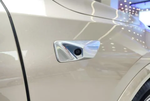 High definition Lidar for self driving car sensor seen Stock Photos