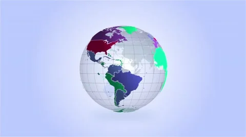 High Definition Loopable Spinning Color Globe Stock Footage 51451739