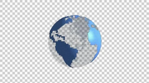 High Definition Loopable Spinning Globe With Alpha And Fill Stock Footage 51448557