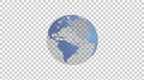 High Definition Loopable Spinning Globe With Alpha And Fill Stock Footage 51450982
