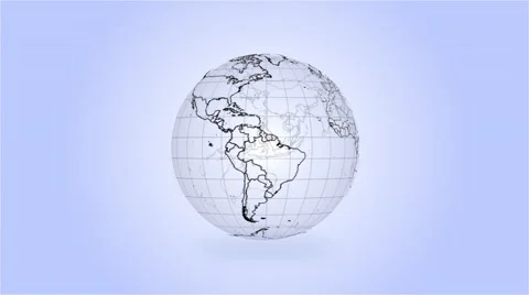 High Definition Loopable Spinning Outline Globe Stock Footage 51451677