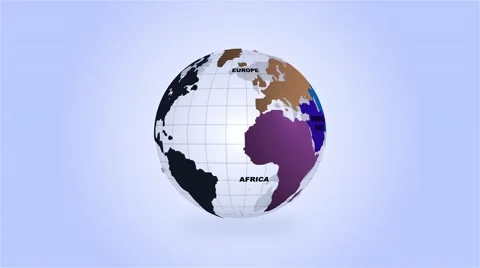 High Definition Loopable Spinning Regional Globe Stock Footage 51452359