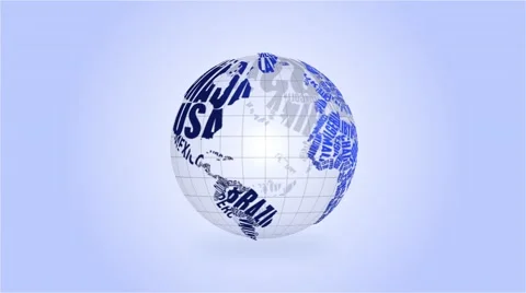 High Definition Loopable Spinning Typographic Globe Stock Footage 51452407
