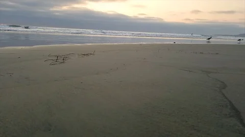 High definition parallax left to right slow motion of a public beach Stock Footage 93973810