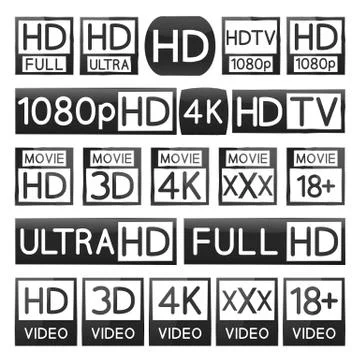 High definition signs, vector illustration Stock Illustration