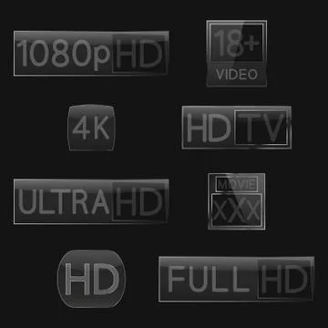 High definition signs, vector illustration Stock Illustration