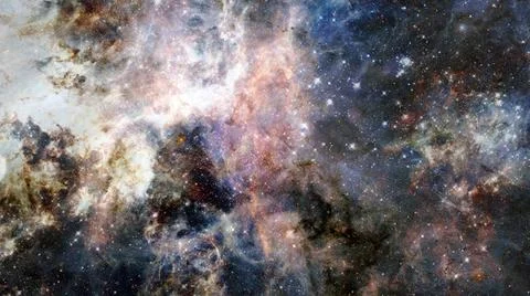 High definition star field, night sky space. Nebula and galaxies in space ... Foto stock