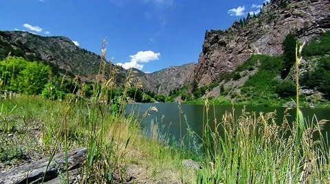 HIgh Definition Time Lapse Riverside Bottom of Canyon Stock Footage 40690034