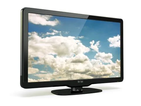 High definition tv with cloud sky on screen. Stock-Illustration