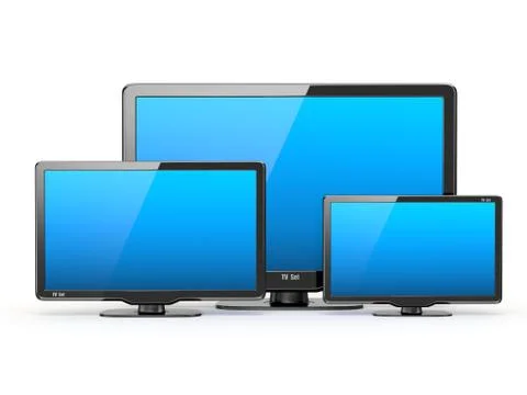 High definition tv. different screen sizes. Stock Illustration